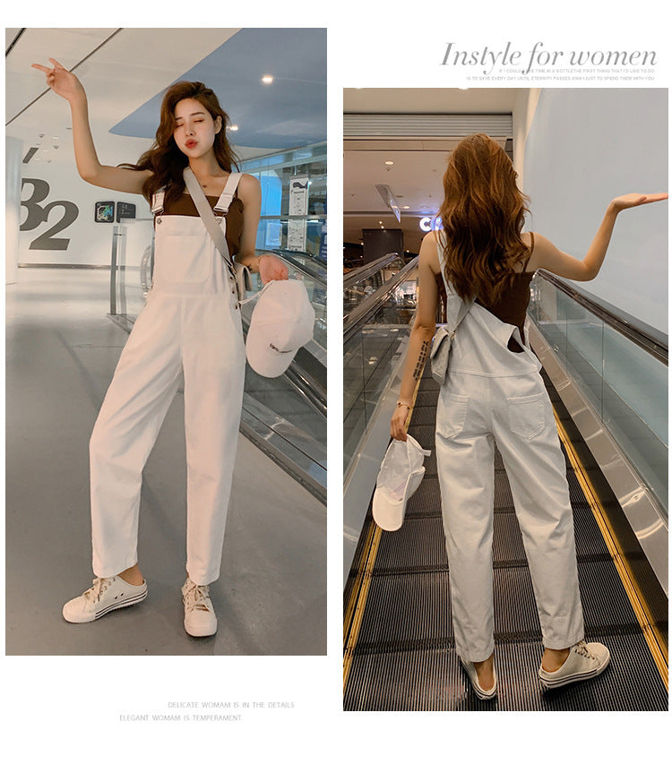Women's Casual Wide Leg High Waist Denim Overalls