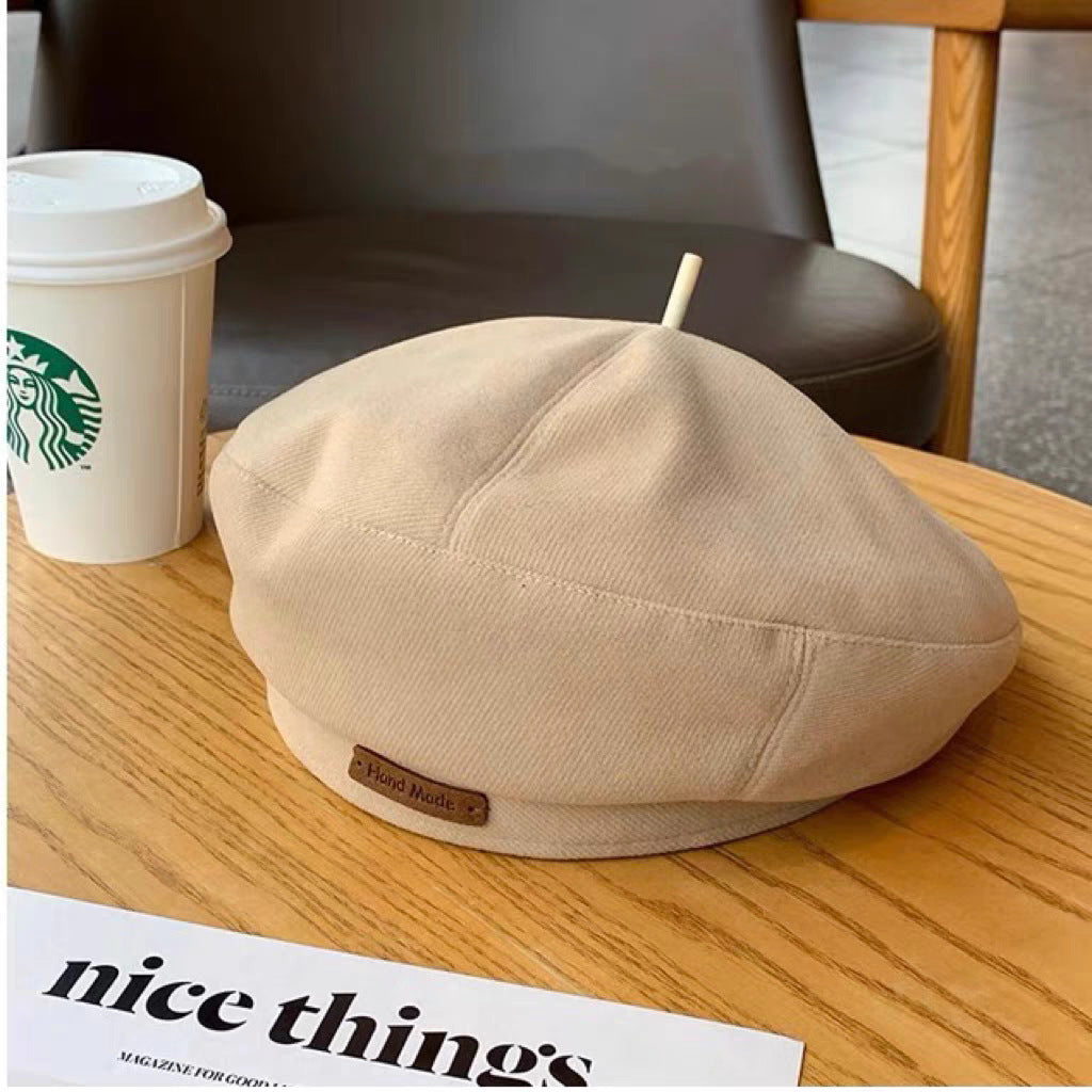 New Style Face-looking Small Octagonal Hat Big Head Circumference Autumn And Winter