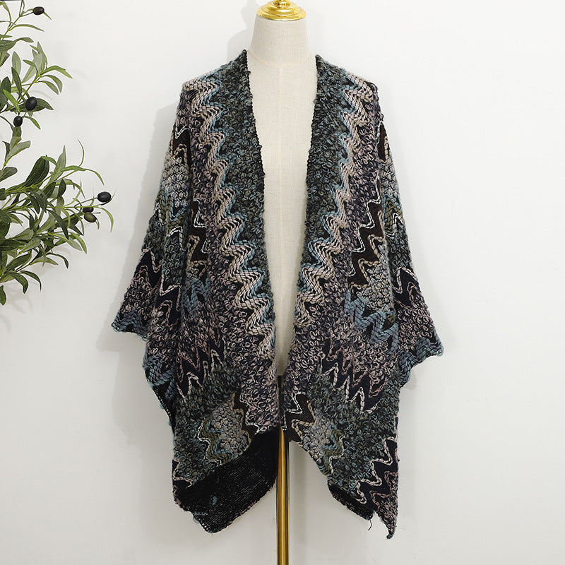 Bohemian Pocket Knit Shawl Outer Match