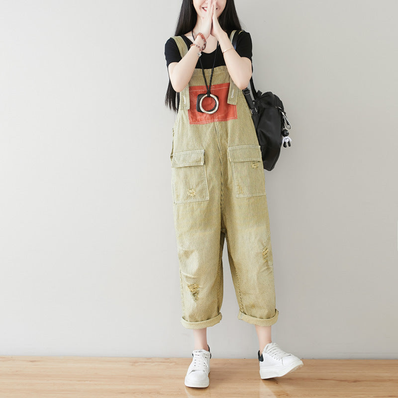 Women's Plus Size Retro Denim Harem Jumpsuit