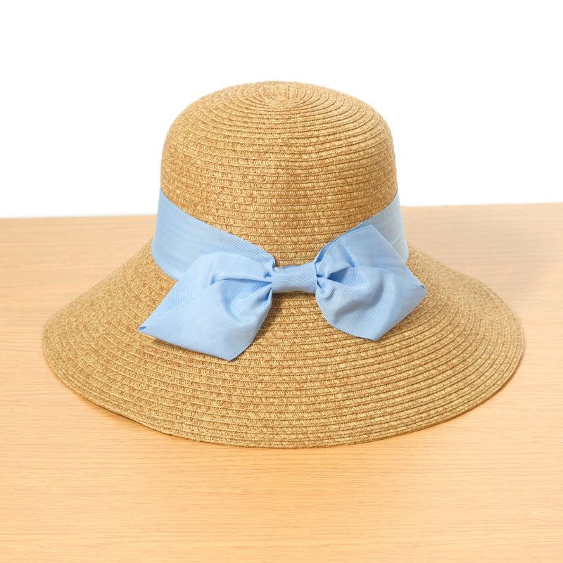 Foldable Bow Shading Beach Sun Protection Straw Hat