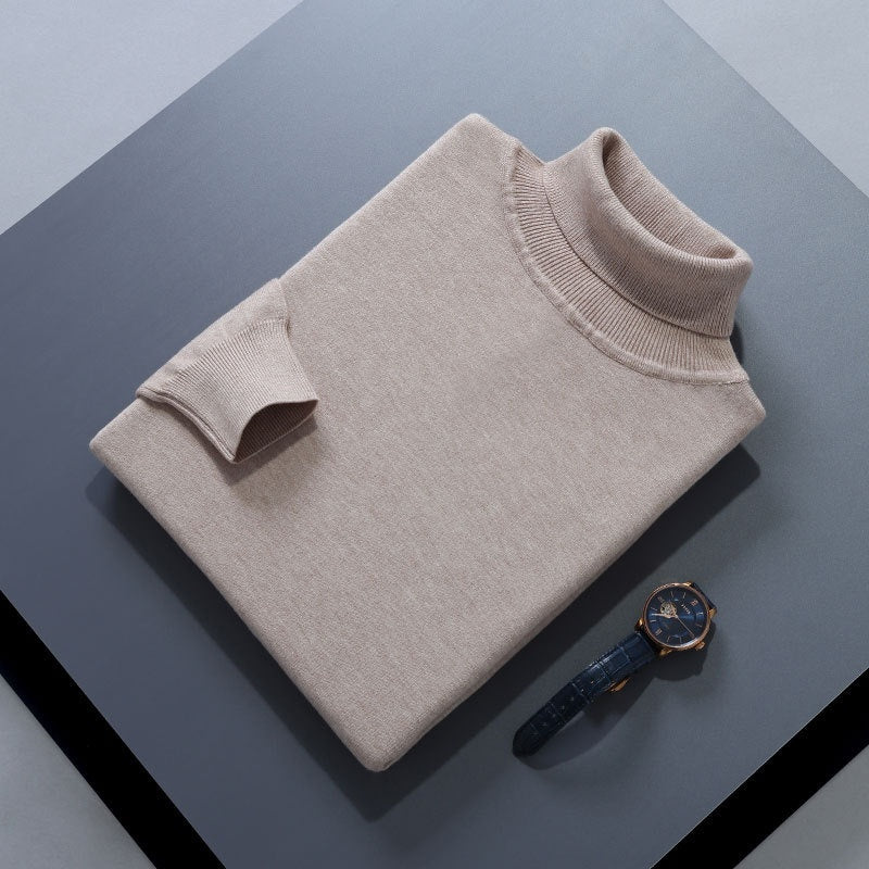 High Lapel Sweater Solid Color Casual
