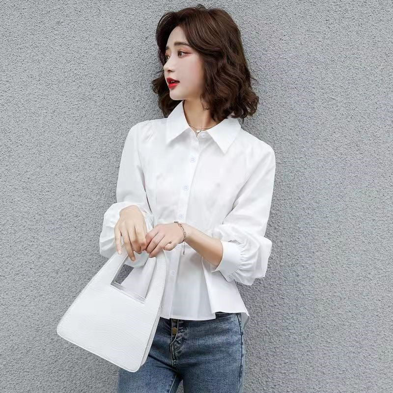 Women's Lapel Japanese-style Slim-fit Single-breasted Shirt