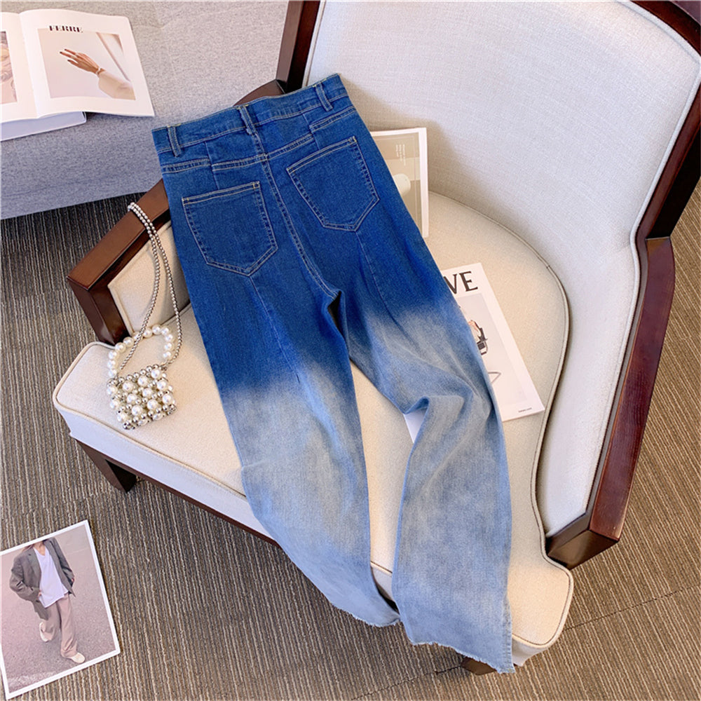 Design Sense Minority Fashion Denim Washed Denim Slimming Pants