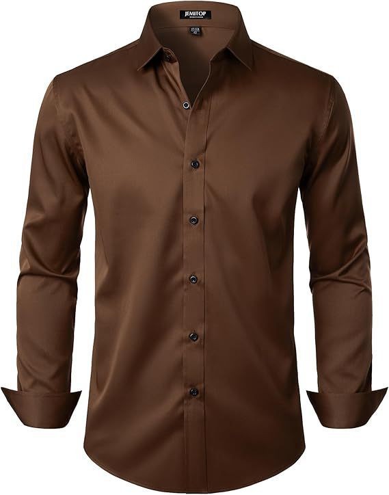 Stretch White Button-Down Mens Plus-Size Shirt Business Best-Selling Amazon Shirt