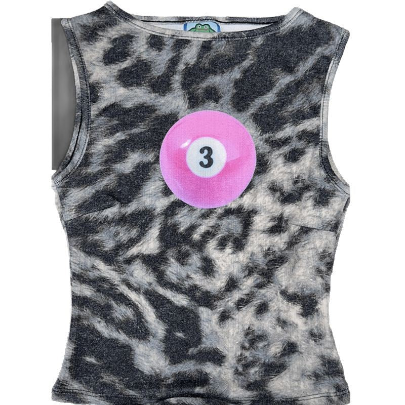 European American Asian Culture Y2g Millennium Hot Girl Vintage Leopard Print Vest