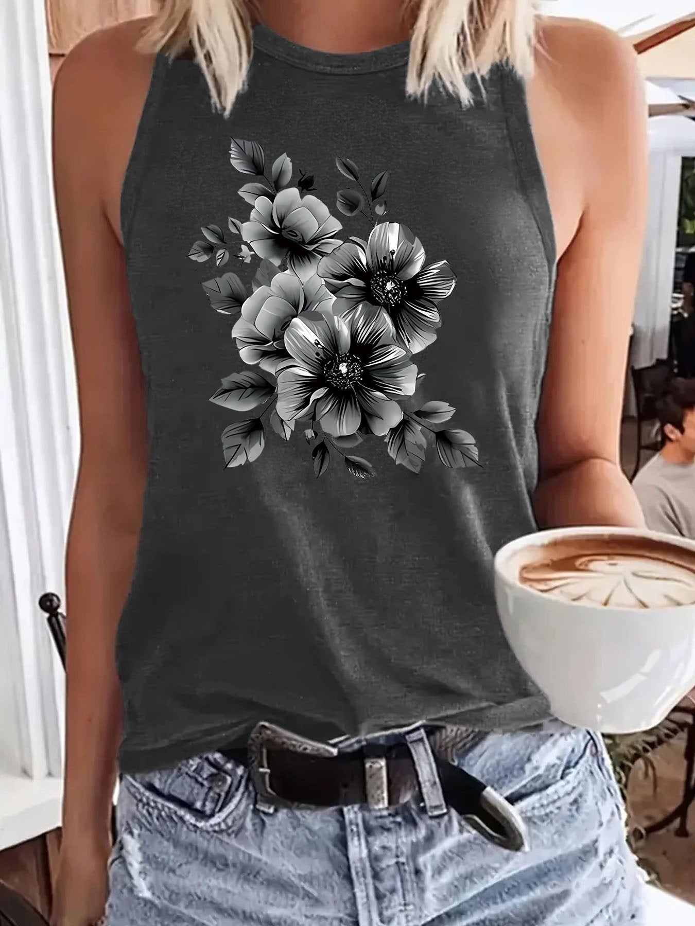 Soft And Comfortable Womens Vest With Floral Design
