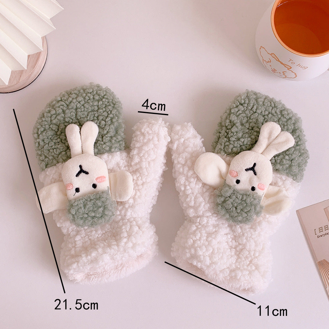 Cute Plush Cartoon Thick Cotton Gloves