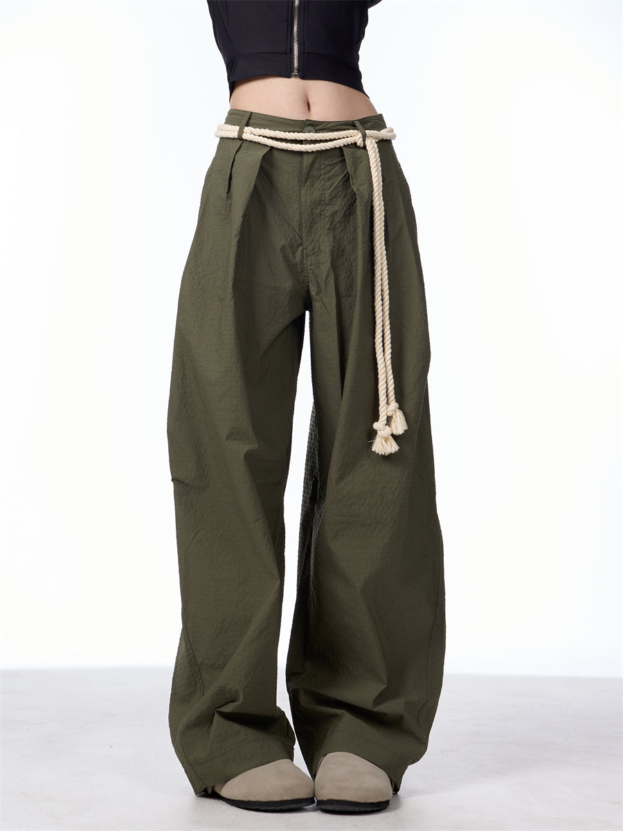 Retro Casual Pants Female Texture Machete Design