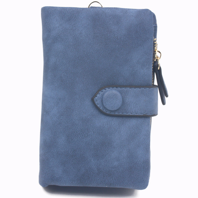 Factory Direct Frosted Purse Female Short Section Korean Student Cute  More Card Lady Wallet Female