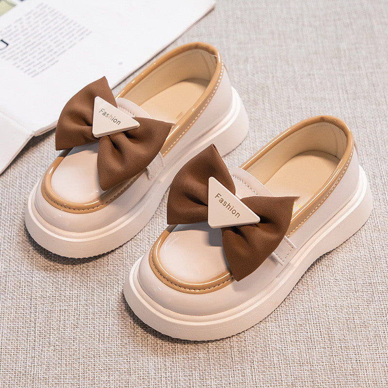 Girls' Fashion Simple British Style Bow Soft Bottom Casual Shoes