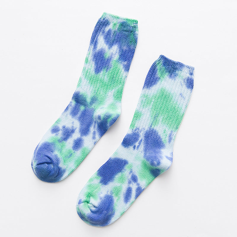 Tie-dye ethnic style piled socks