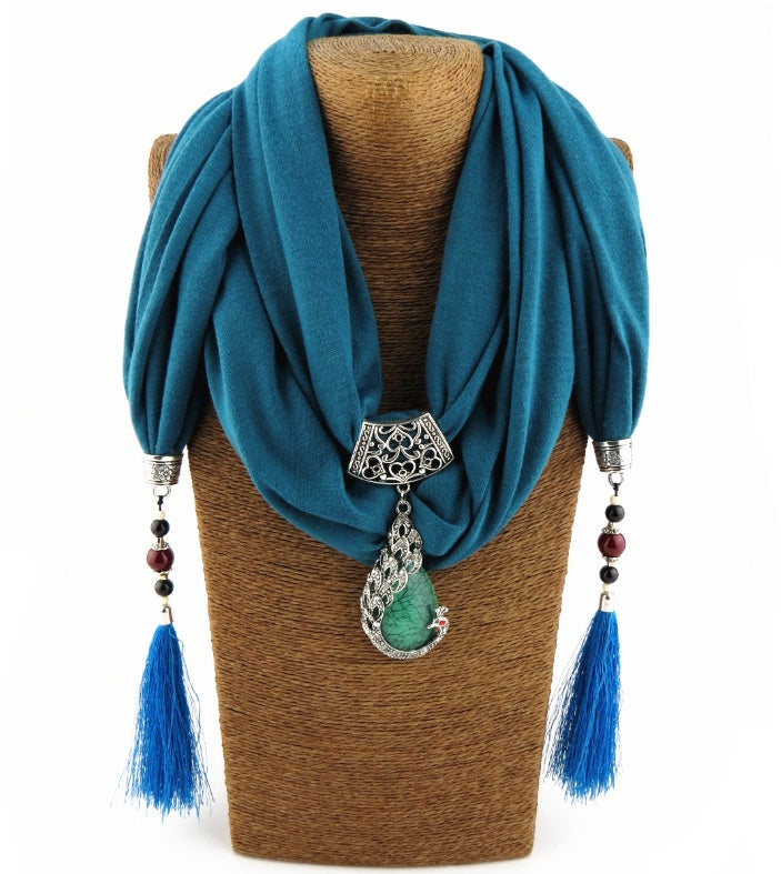 Tassel Peacock Pendant  Shawl  Scarf