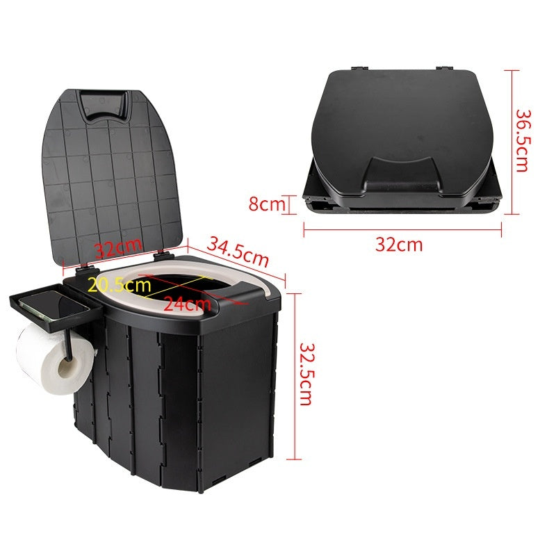 PU-covered Portable Folding Commode Chair