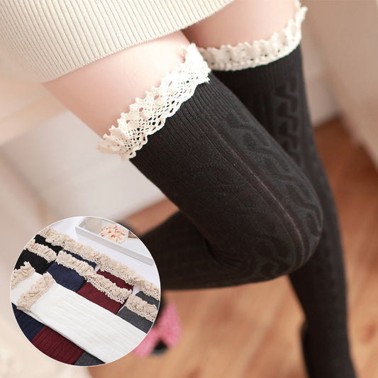 Autumn and winter thick Japanese over the knee socks