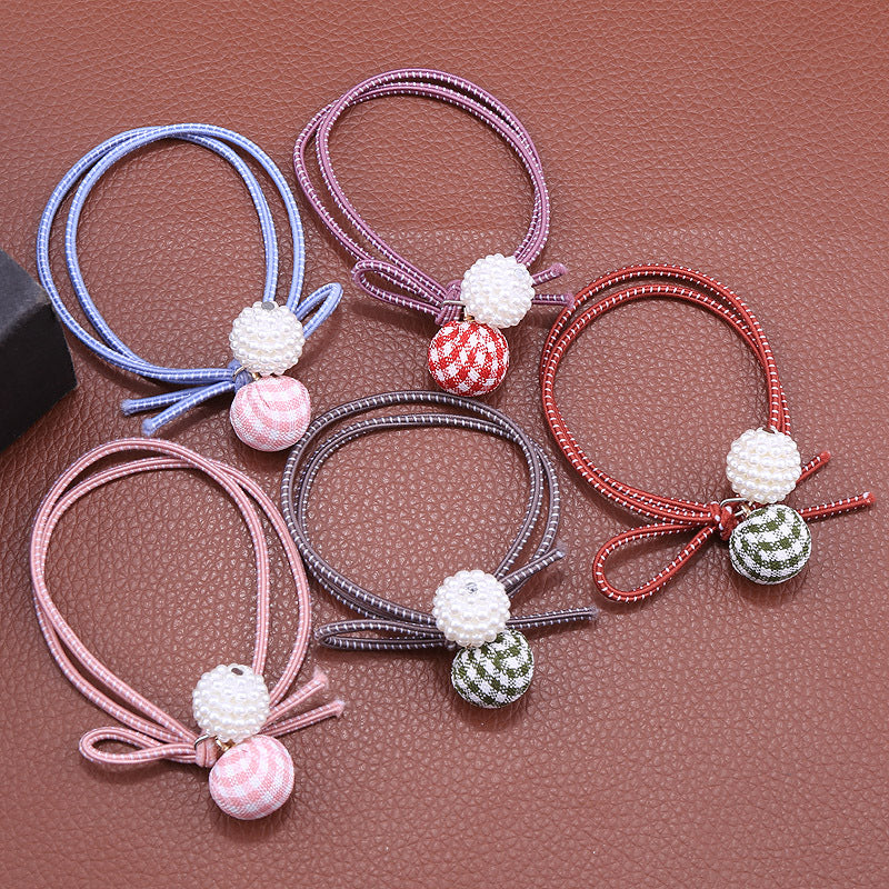Hand-knotted gingham ball head rope