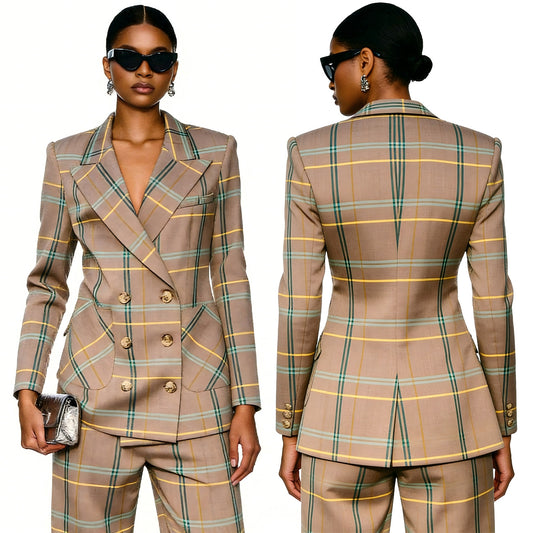 New Casual Suit Featuring A Tailored Long-sleeve Blazer And Slim-fit Trousers