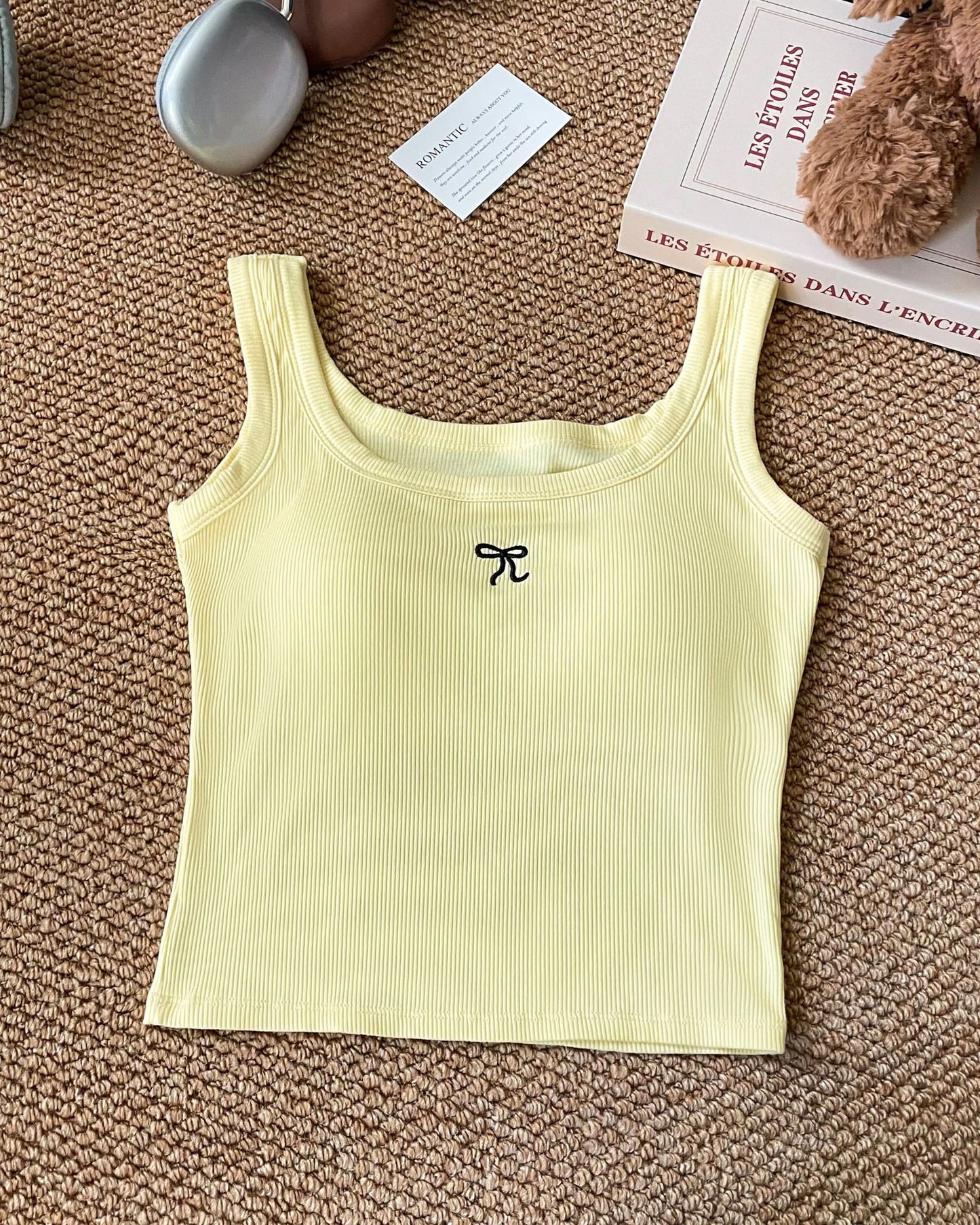Yellow Square-neck Camisole Base Top