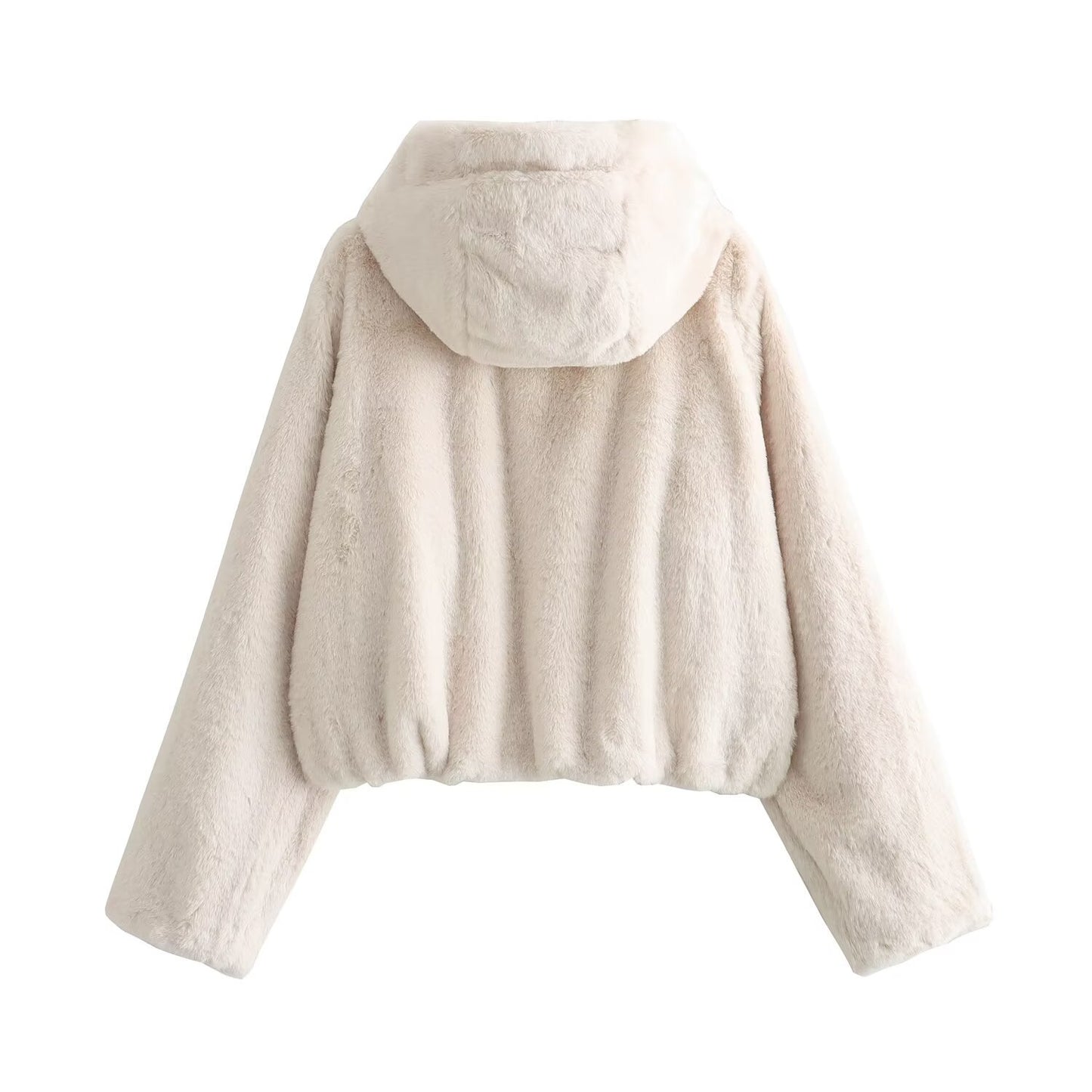 Womens Loose-Fit Faux Fur Hoodie For FallWinter