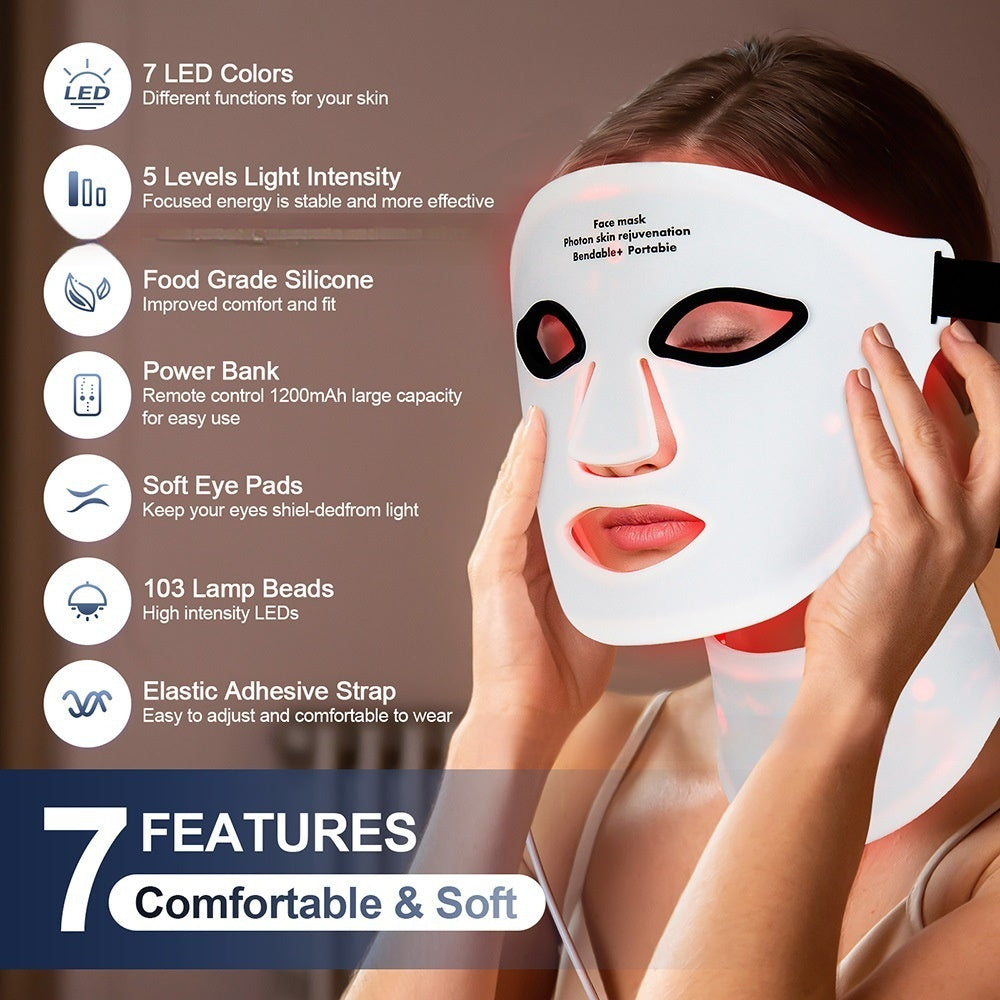Silikone Ansigtsmaske Genopladelig LED Fotonforyngelse