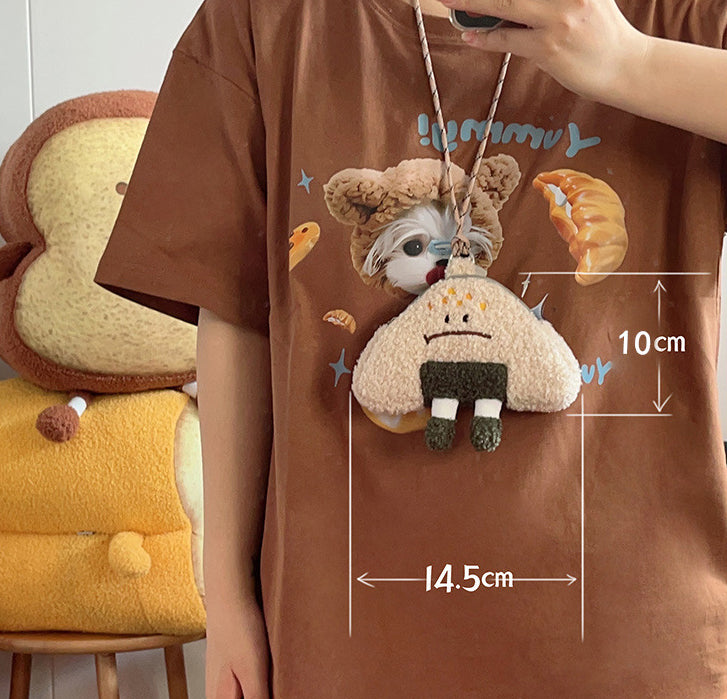 Cartoon Cute Expression Rice Ball Messenger Bag Halter