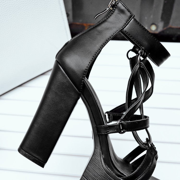 Women's cross super high heel platform sandals
