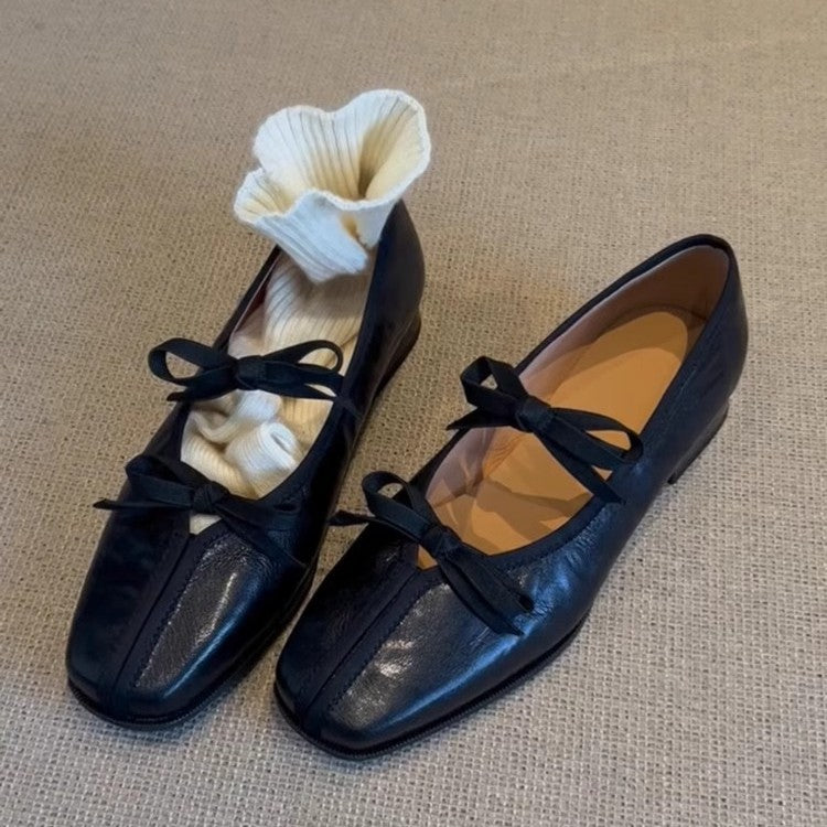 French Style Ballet Shoes Women's Soft Bottom With Skirt Vintage Mary Jane