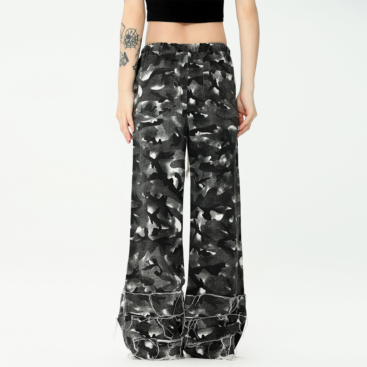 Women's Washed Old Camouflage Casual Pants