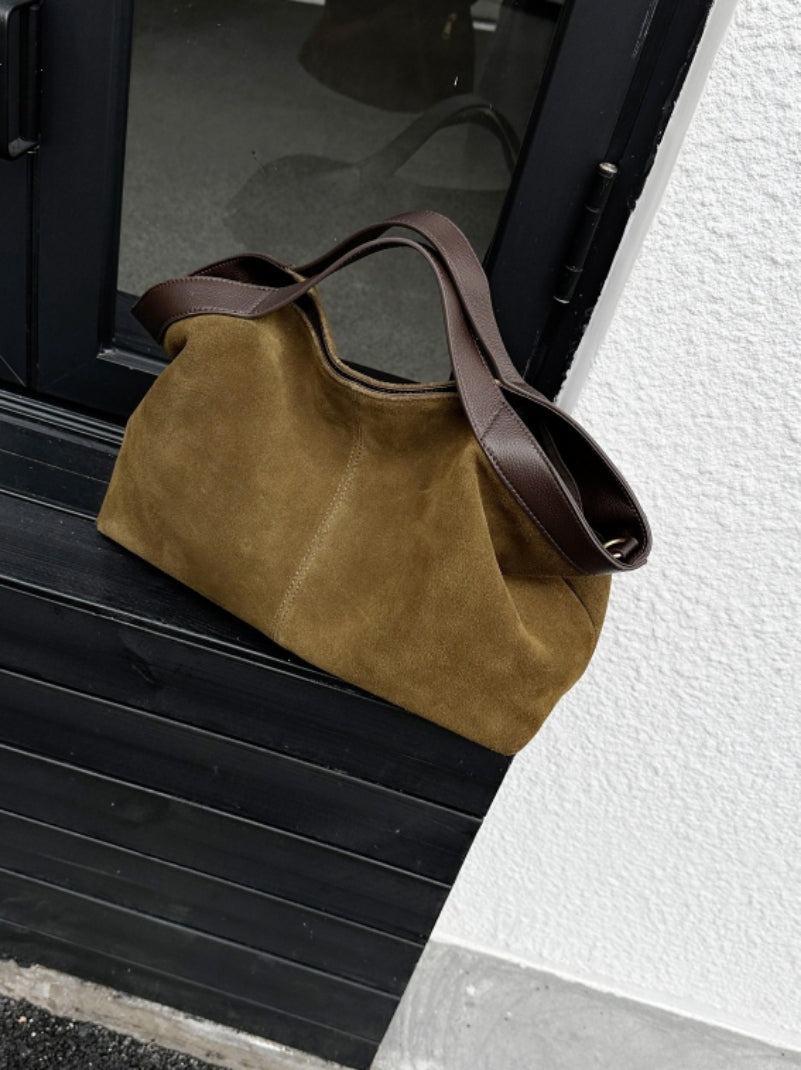 High-grade Portable One Shoulder New Autumn And Winter Matte Leather Simple Tote Bag