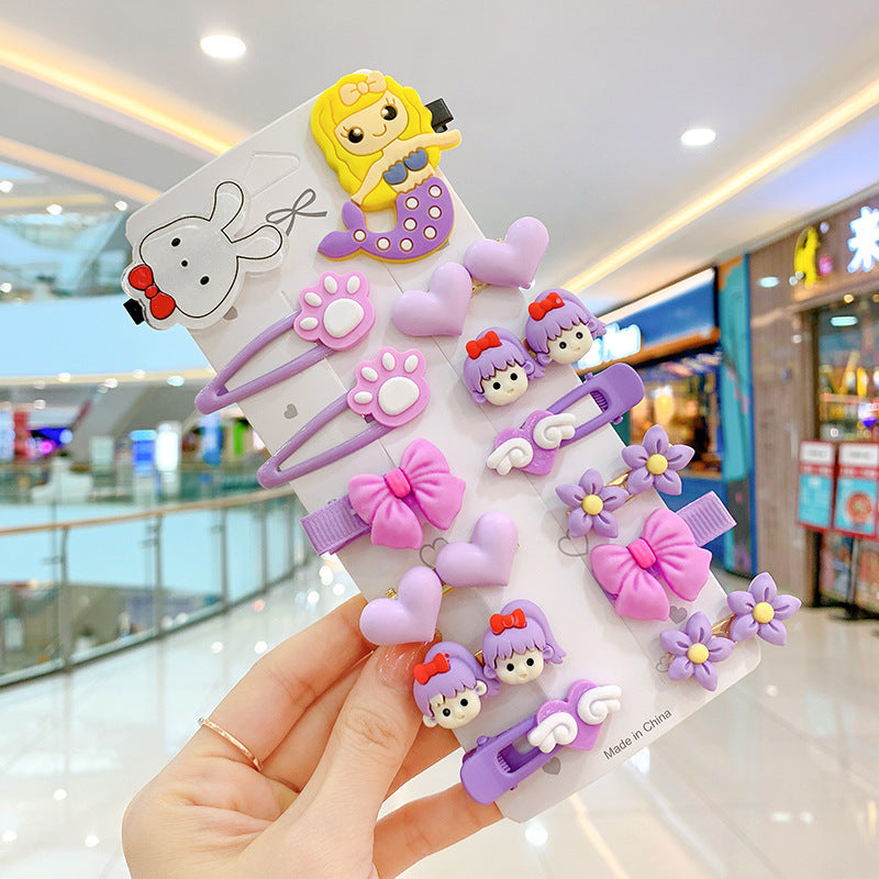 14PCS Toddler Hair Accessories Set  Colorful Rainbow Barrettes, Pins, Candy Fruits, Butterflies For Kids' Stylish Hairstyles