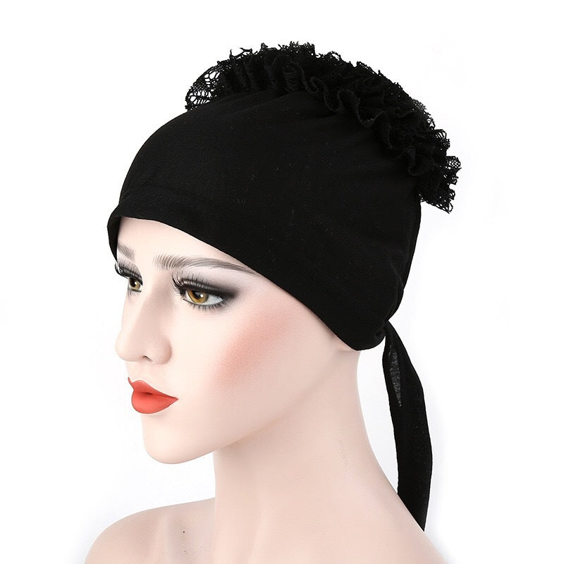 Large Flower Solid Color Lace Plate Flower Hat