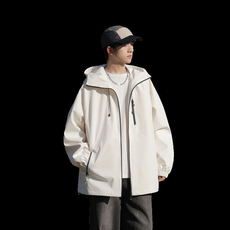 Men's New Casual Versatile Loose Sports Hooded Jacket