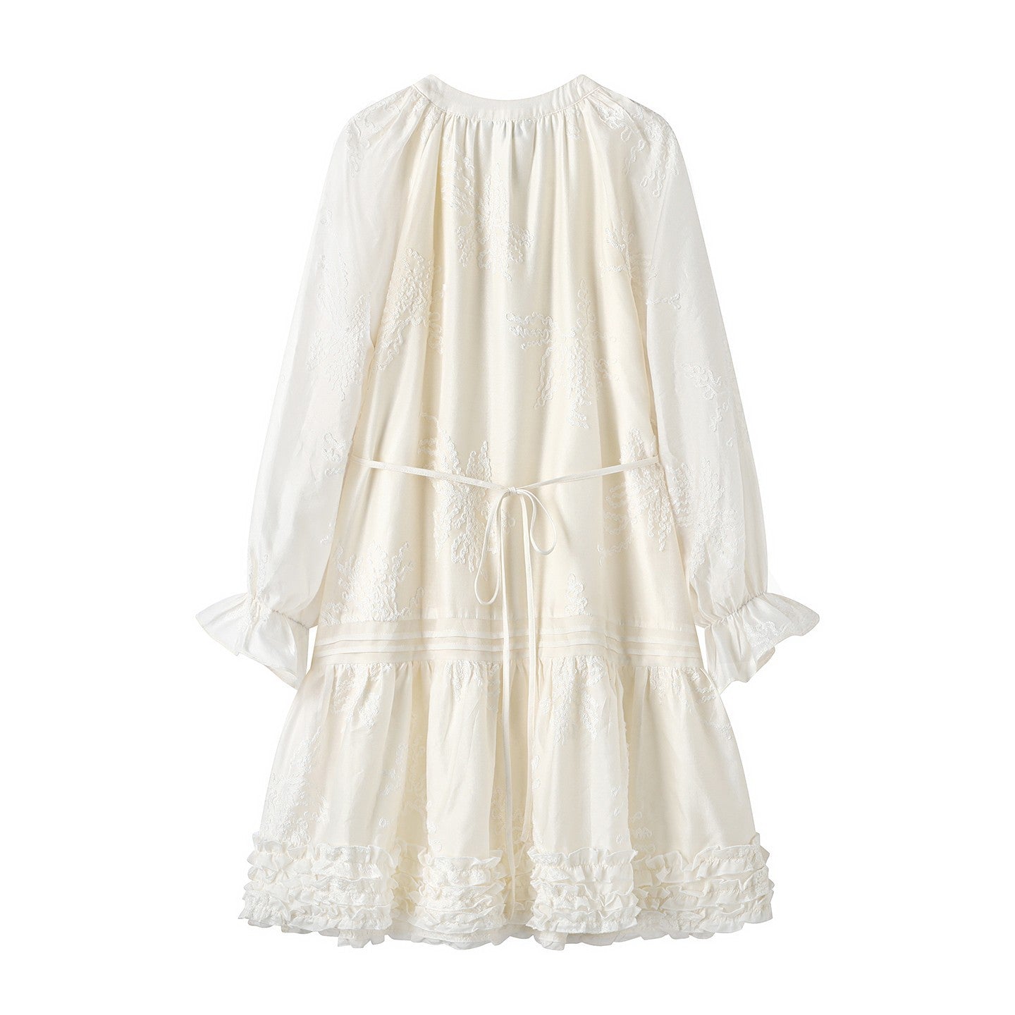 Bohemian White Embroidered Sleeve Loose Dress