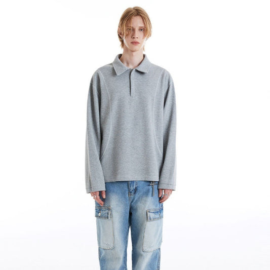 Tailored Anti-car Bottoming Long-sleeved Polo Shirt