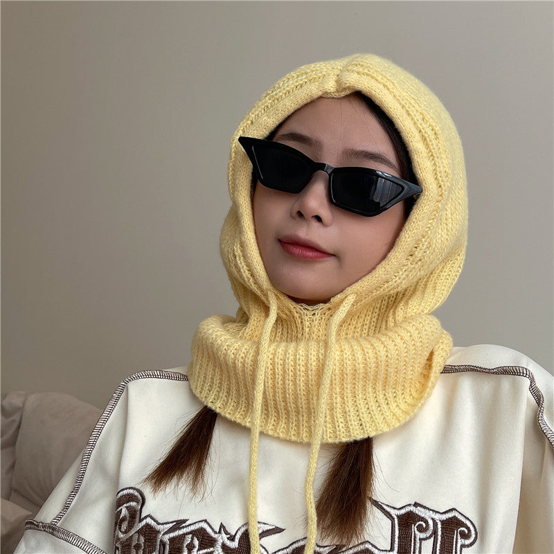 Pull Rope Simple Knit Head Hat