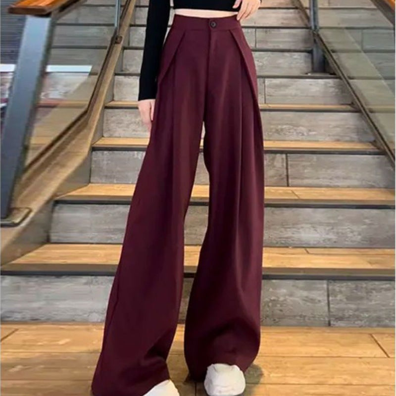 Casual High Waist Wide-leg Suit Pants