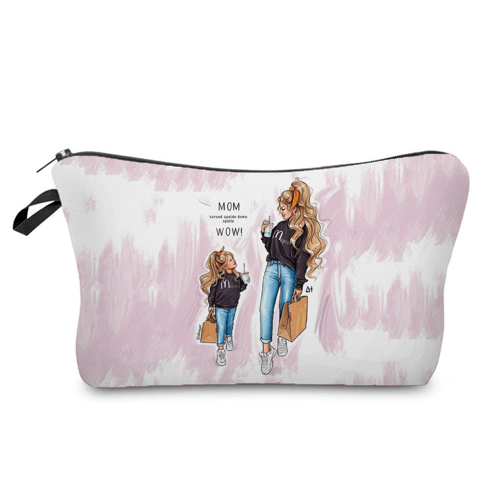 Mother And Daughter Printed Cosmetic Bag Storage And Portable