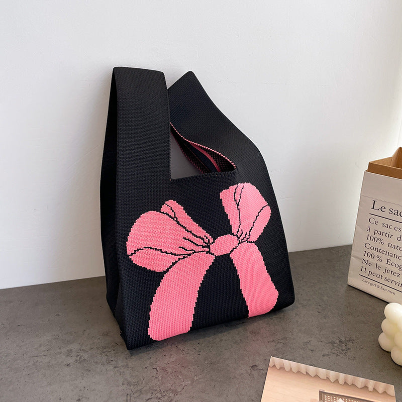 Cute Cartoon Wool Kitty Knitted Bag Women's Off-street Handbag