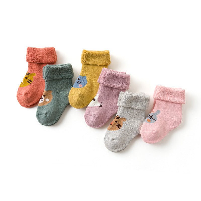 Baby Terry-in-tube Cartoon Animal Cotton Socks