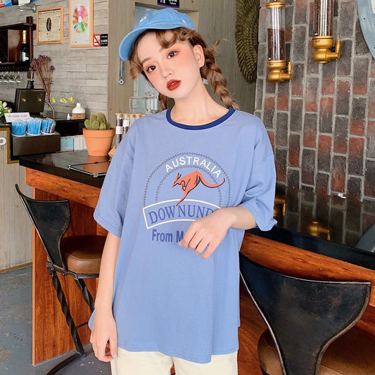 Women's Short Sleeve T-shirt Loose Korean Style Ins Western Style Harajuku