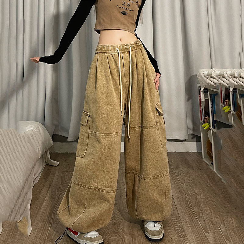 Vintage Cargo Pants Female Autumn Cotton