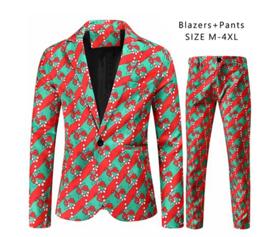 Men's Leisure Suit 3D Santa Claus Printing