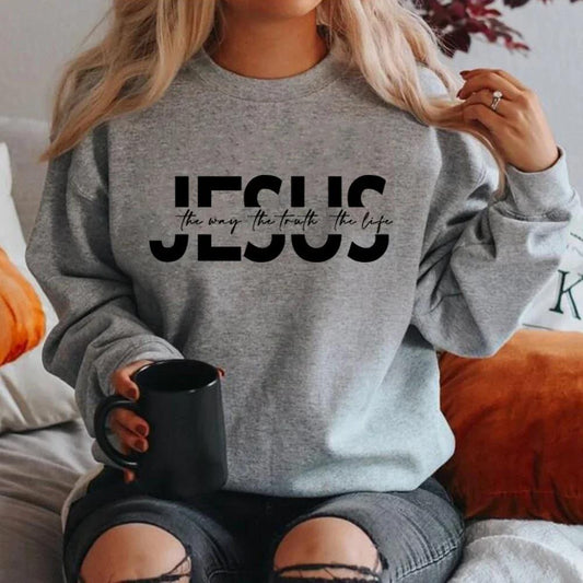 Vejen Sandheden Livet Sweatshirt Kristent Hættetrøje