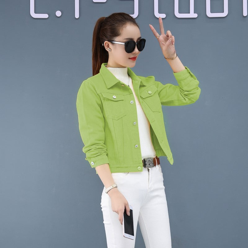 New Spring Autumn Candy Colored Denim Clothing