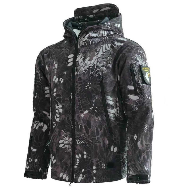 Thin Section Sharkskin Sports Soft Shell Waterproof Three-in-one Men's Warm Rushing Jacket