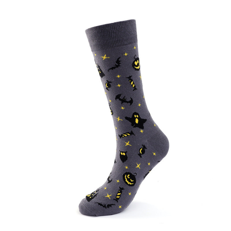 Personalized Cotton Socks Men And Women Halloween Pumpkin Skull Cartoon Tube Socks Trendy Long Athletic Socks