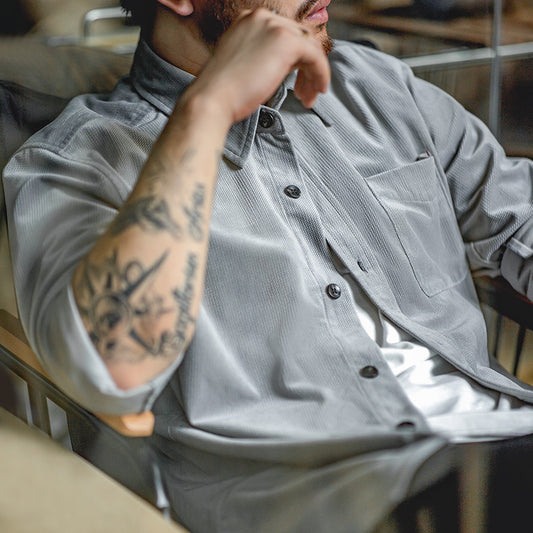 Men's Autumn Anti Wrinkle Layered Long Sleeve Shirt