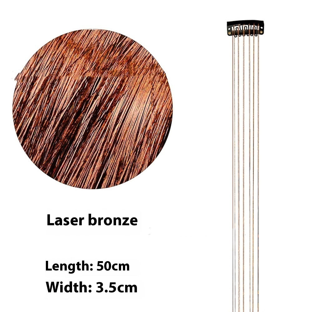 European And American Gold And Silver Wire Clip Wig Female Laser Wire