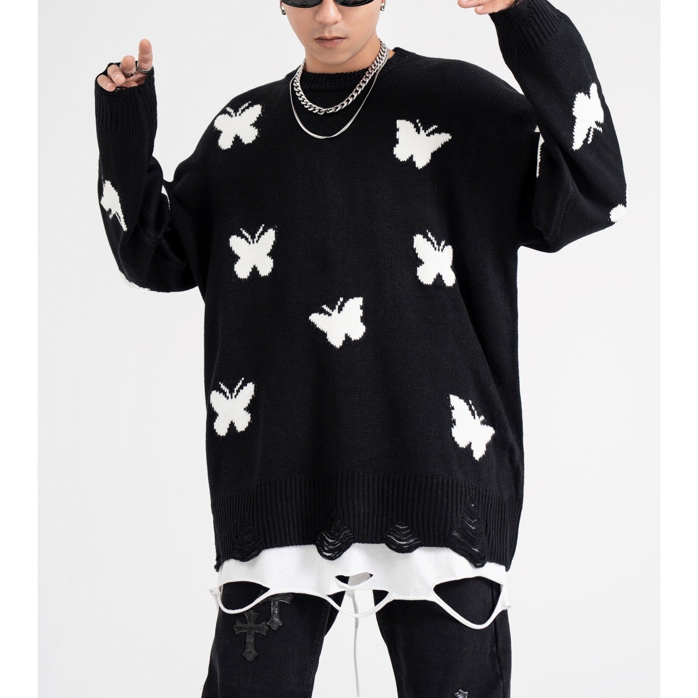 Lazy Wind Round Neck Sweater Couple Models