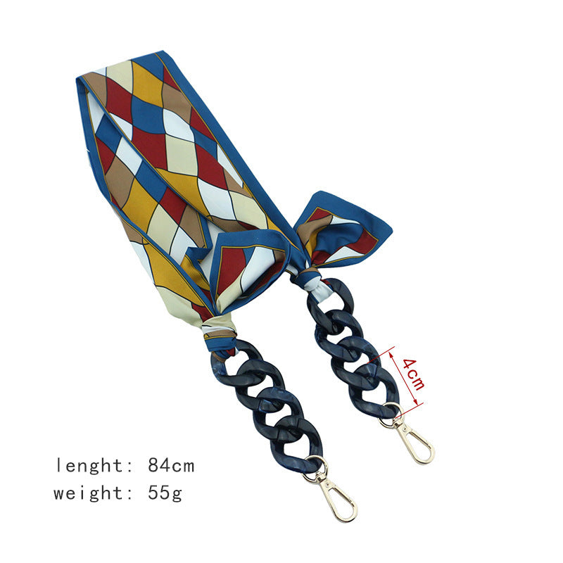 Retro Print Silk Scarf Glasses Chain Hat Windproof Hanging Chain